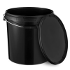 Bucket 5L with handle and lid -black
