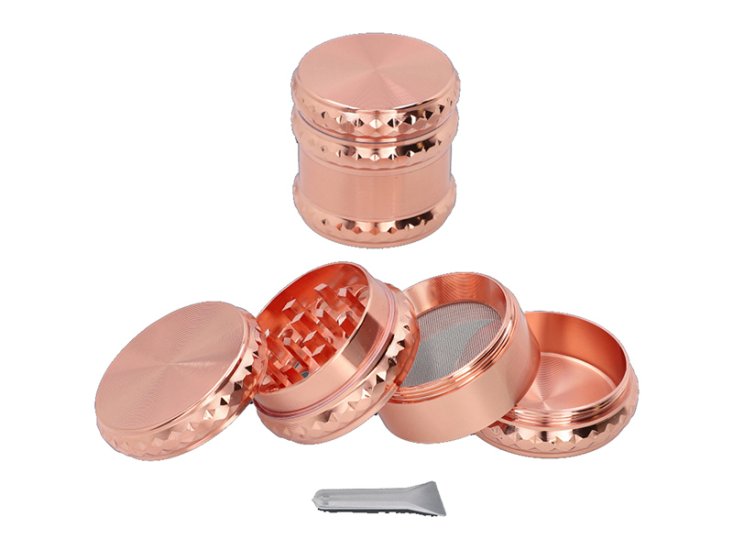 Grinder – “Rosegold” – 44 mm (4 piezas, Metal, Oro Rosa)