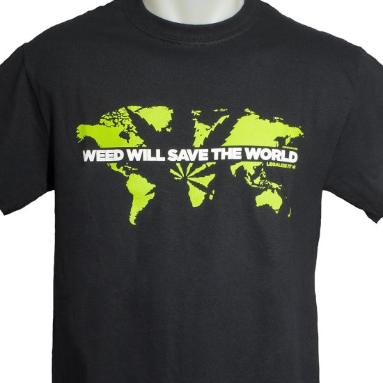 420Backyard- T-Shirt - Weed will save the world (black) Bild zum Schließen anclicken