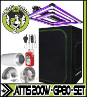 LED GROWBOX SET GP80 - 80x80x180cm - LUMATEK Attis 200W