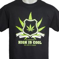 420Backyard- T-Shirt - High is cool. University (black)