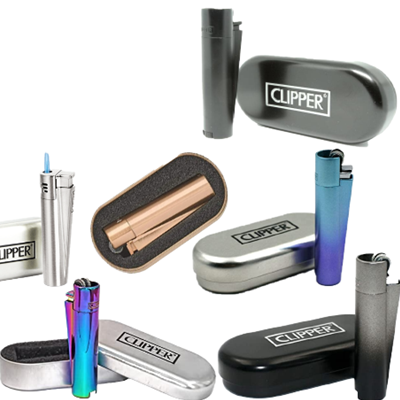 Clipper lighter in aluminum case -various design's- Click image to close