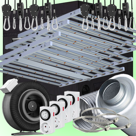 (Bild für) LED GROWBOX SET GP300+ - 300x300x230cm - 4x sunLIGHT Pioneer 1000W -Speed Control 