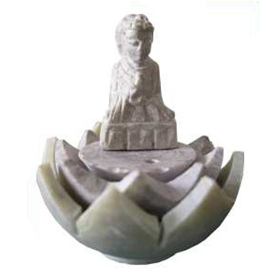 Incense holder made of genuine soapstone in Buddha Design Click image to close